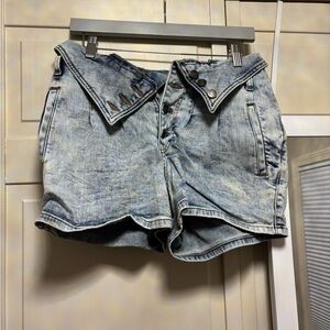 Express Blue Jean Shorts Distressed Mid-Thigh